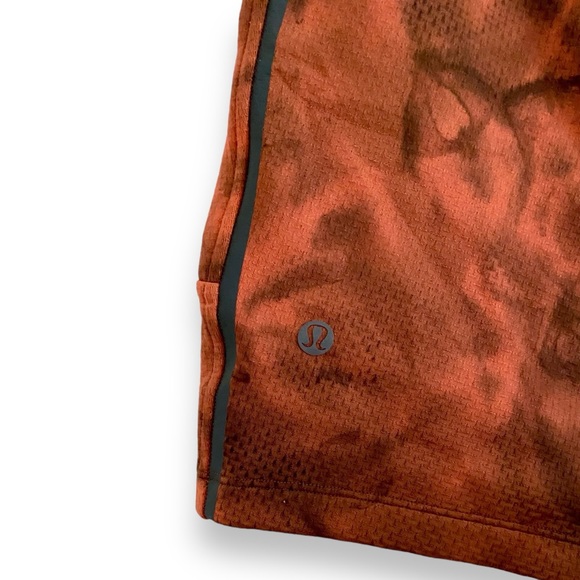 Lululemon Textured Tech Short 7" Diamond Dye Warm Coral Seared Grey Orange Large - Picture 9 of 11